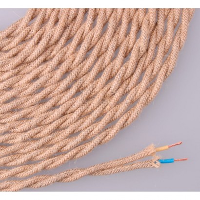 Cable de corda de jute teixida i trenada 2x0,75mm   euro/mts