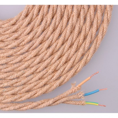 Cable de corda de jute teixida i trenada 3x0,75mm 25mts euro/mts
