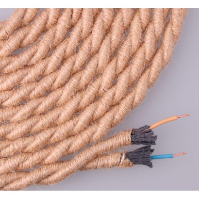 Cable de corda de jute trenada 2x0,75mm aprox ø10mm euro/mts