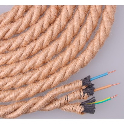 Cable de cuerda de yute trenzada  3x0,75mm 20mts ø12mm   euro/mts