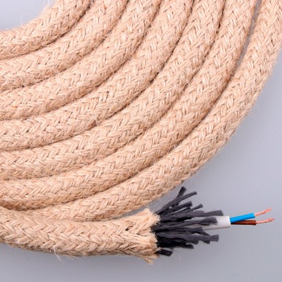 Cable de corda de jute rodó 2x0.75mm ø14mm  euro/mts