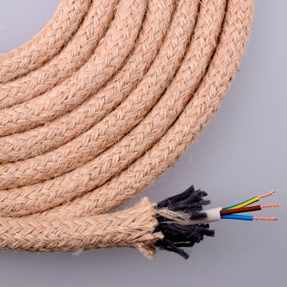 Cable yute redondo  3x0.75mm 20mts ø14mm   euro/mts