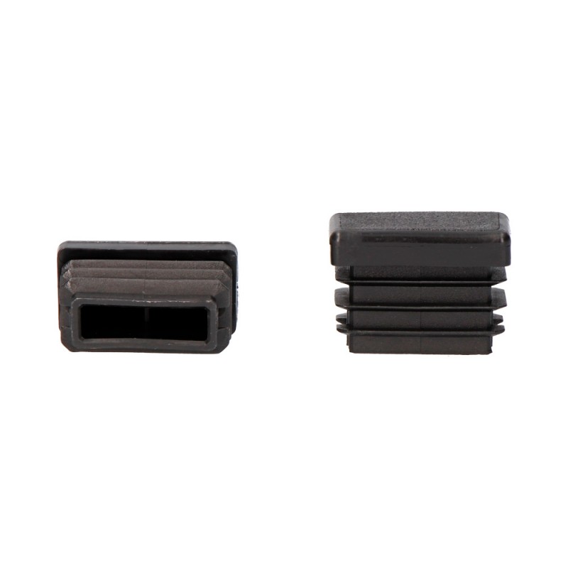 Contera interior rectangular amb aleta 80x20mm negre 