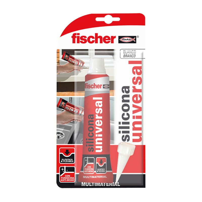 Blister silicona universal blanca fischer 50ml