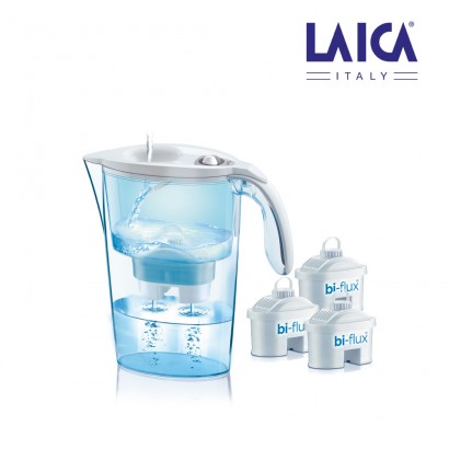 S.of    kit jarra laica stream 2,3l   blanca + 3 filtros bi-flux