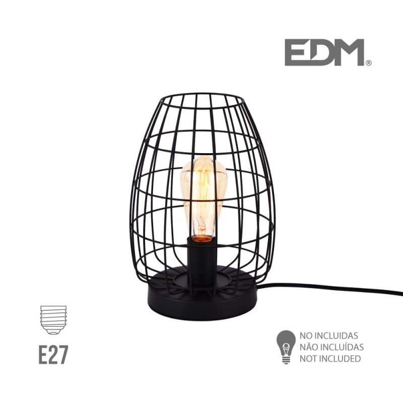 Làmpada  sobretaula e27 metàl·lica edm 
