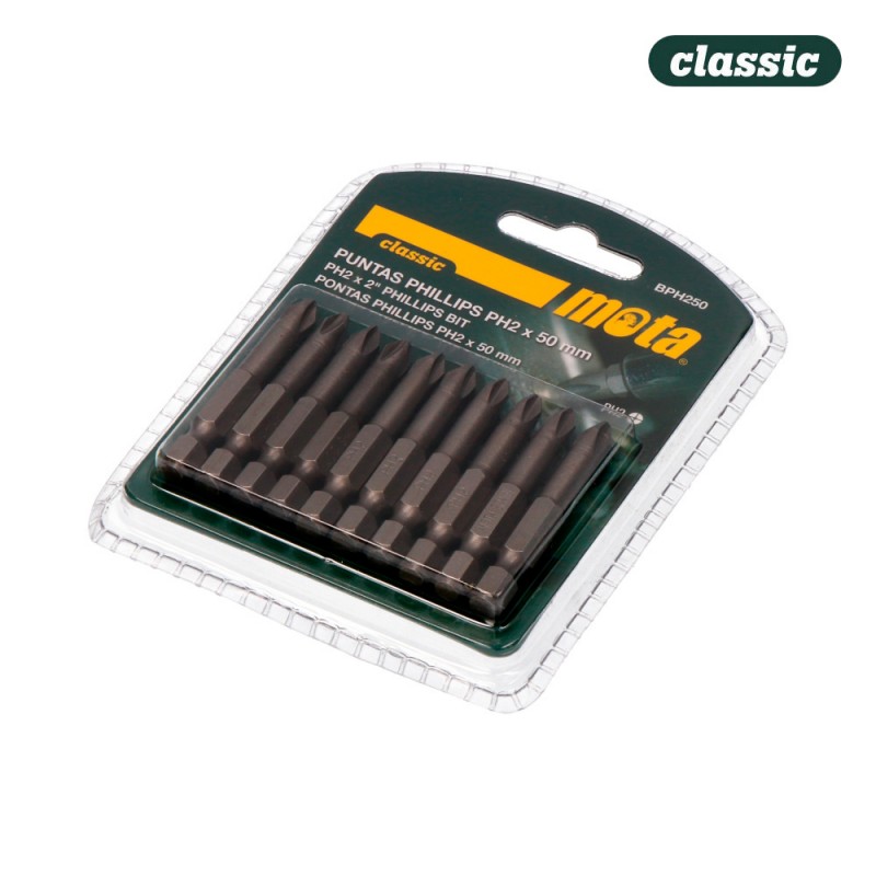 Pack de 10 puntes bit ph 2x50mm 1/4" acer bph250