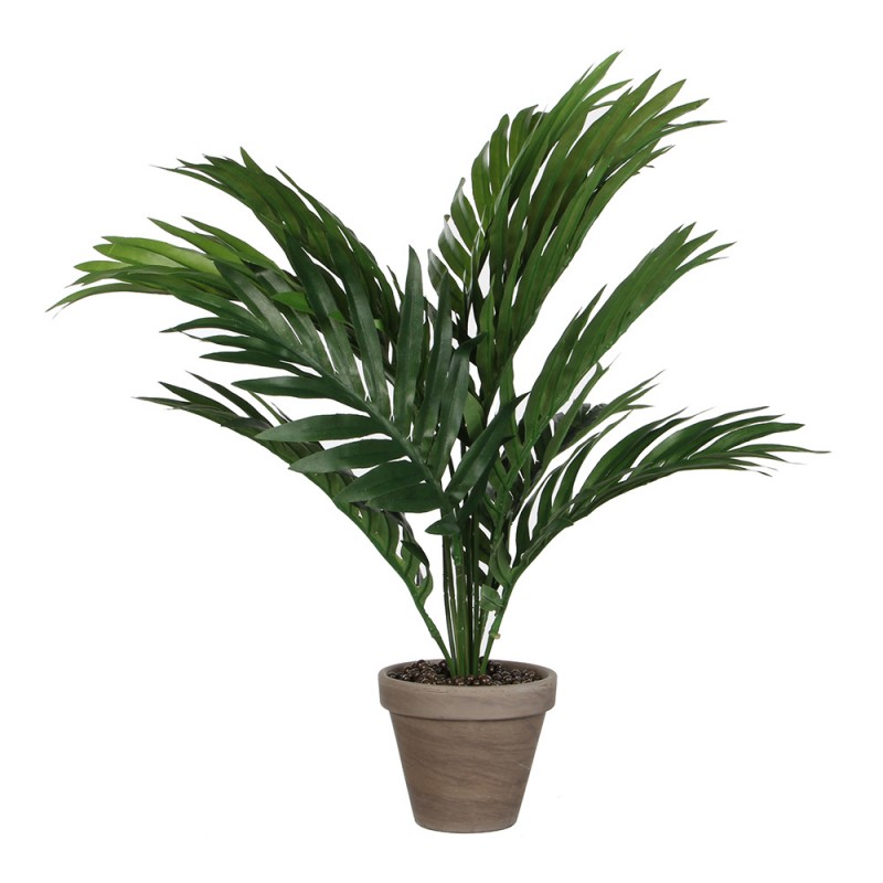 Palmera groga o areca pvc amb test gris d11.5cm-h45xd60cm