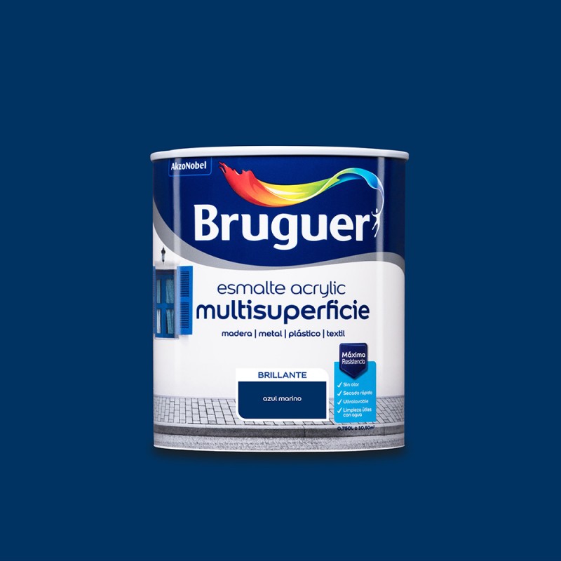 Esmalte acrylic multisuperficie brillante azul marino 0,750l bruguer