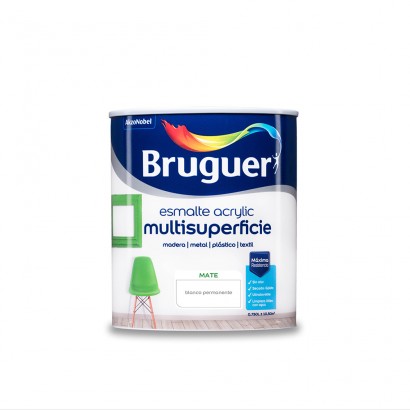 Esmalt acrylic multisuperficie mate blanc permanent 0,750l bruguer