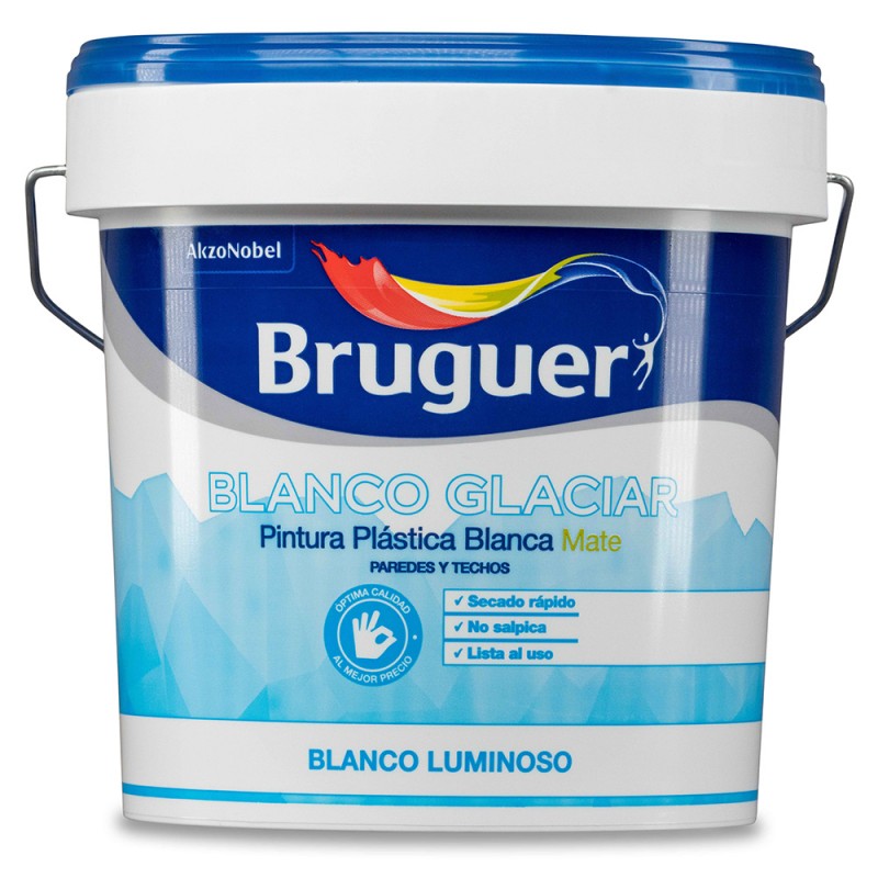 Pintura plàstica interior blanc glacial mate 15l bruguer