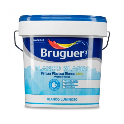 Pintura plàstica interior blanc glacial mate 4l bruguer