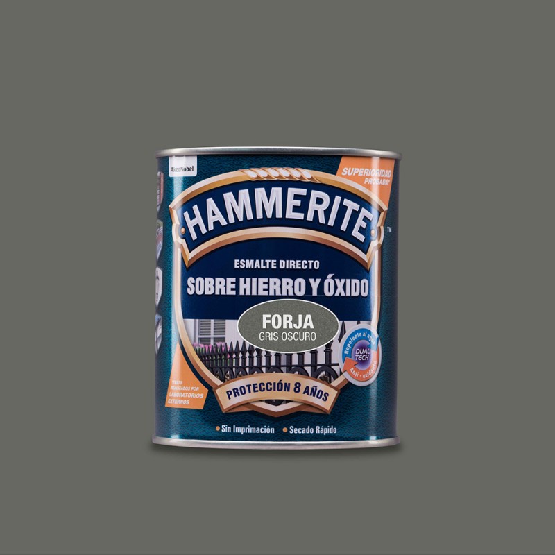 Hammerite esmalt metàl·lic forja gris fosc  0.750l