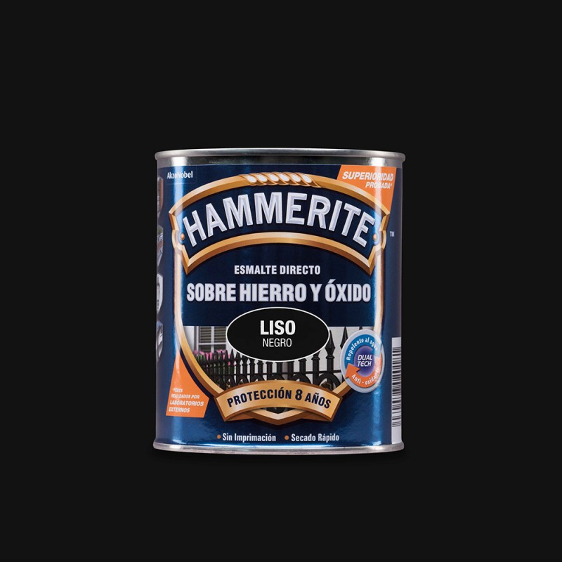 Hammerite esmalt metàl·lic llis brillant negre  0.750l 