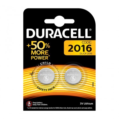 Pack 2 piles botó cr2016 duracell 