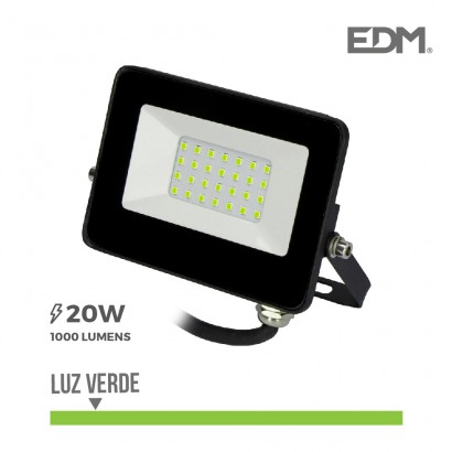 Foco proyector led  20w luz verde edm