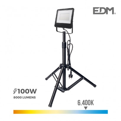 Projector led amb trípode 100w 6400k edm