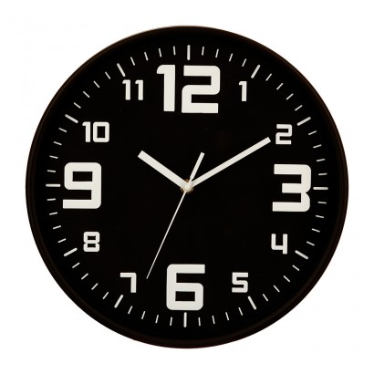 Reloj color negro ø30cm