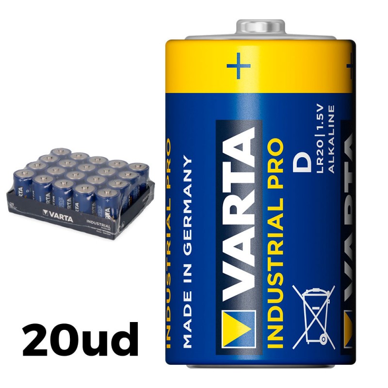 Pack 20 piles lr20 d varta industrial pro 