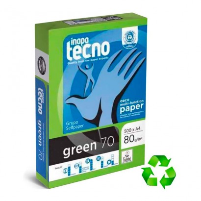 Pack 500 fulles paper reciclat din a4 80g per impresora 