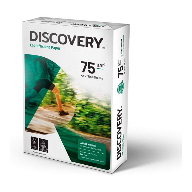 Pack 500 hojas papel multifunción discovery dina4 75gr 