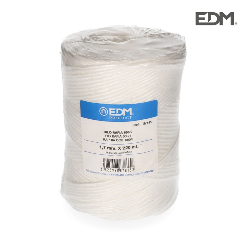 Fil rafia 600/1 bobina 400gm/220mts blanc