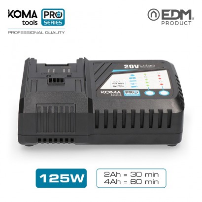Carregador ràpid bateria 125w koma tools battery series edm 