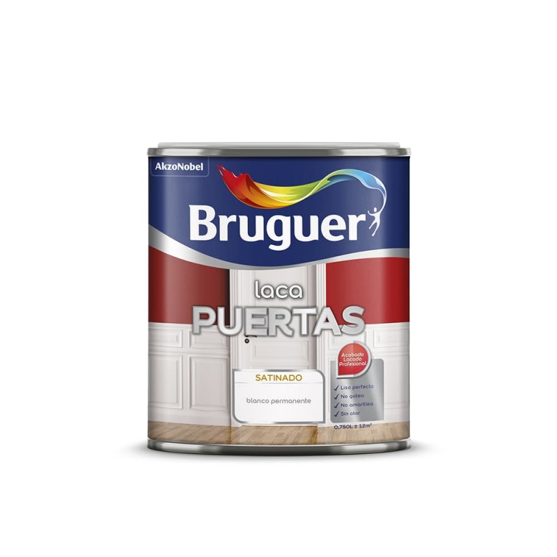 Laca para puertas blanco permanente 0,75l bruguer