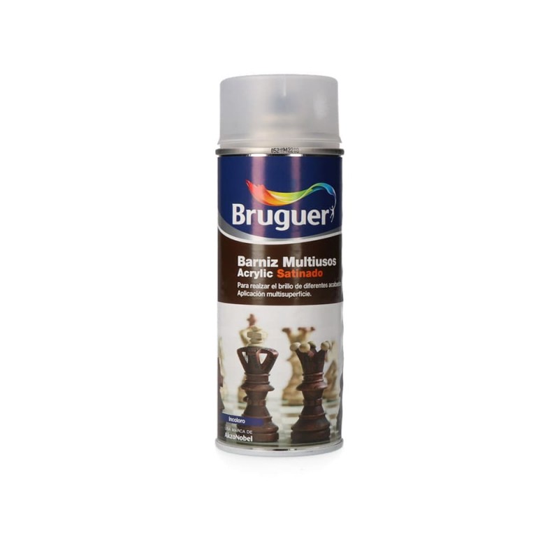 Barniz multiuso acrylic satinado spray incoloro 0.4l bruguer