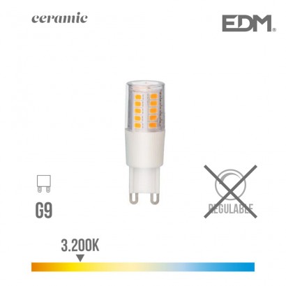 Bombilla g9 led 5.5w 650 lm 3200k luz calida base ceramica edm