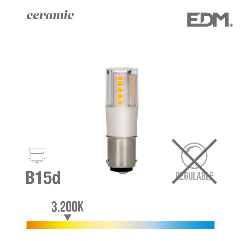 Bombeta baioneta led b15d 5.5w 650 lm 3200k llum càlida base ceràmica edm