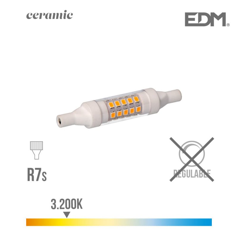 Bombeta lineal led 78 mm r7s 5.5w 600 lm 3200k llum càlida amb base ceràmica edm