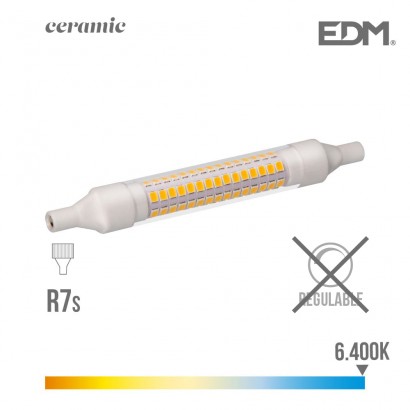 Bombeta lineal led 118 mm r7s 9w 1100 lm 6400k llum freda amb base ceràmica edm