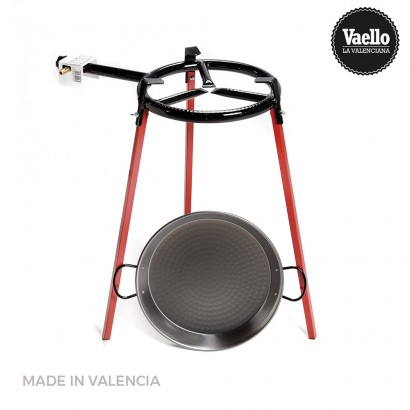 Set paellera pulida 38cm amb tripode i cremador gas 300mm