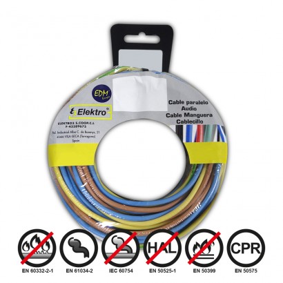 Carret cablet flexible 2.5mm 3 cables (az-m-t) 5mts xcolor 15mts 