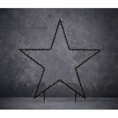 Estrella per exterior amb garnalda de 150 leds llum càlida 60x73cm