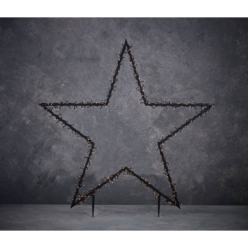 Estrella per exterior amb garnalda de 150 leds llum càlida 60x73cm