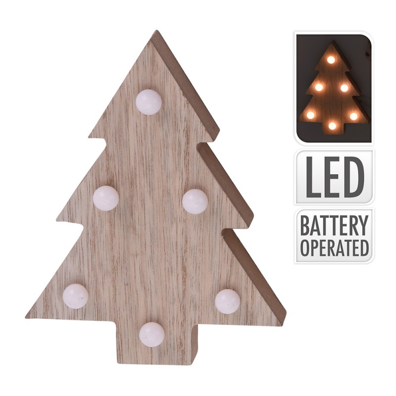 Figura de madera decorativa motivos navidad con led