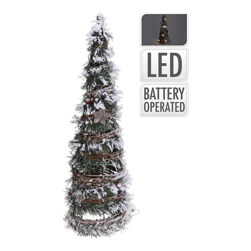 Arbre de nadal de rattan amb 10 leds 40cm 