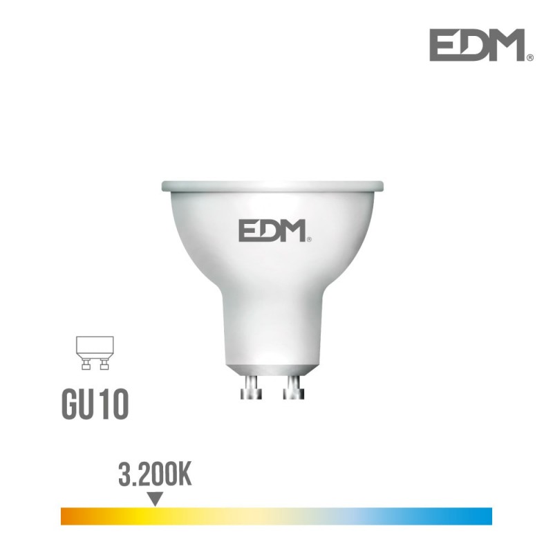 Bombeta dicroica led gu10  8w 600 lm 3200k llum càlida edm 