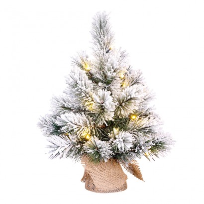 Mini arbre de nadal efecte escarxa amb led inclosa 45x23cm 