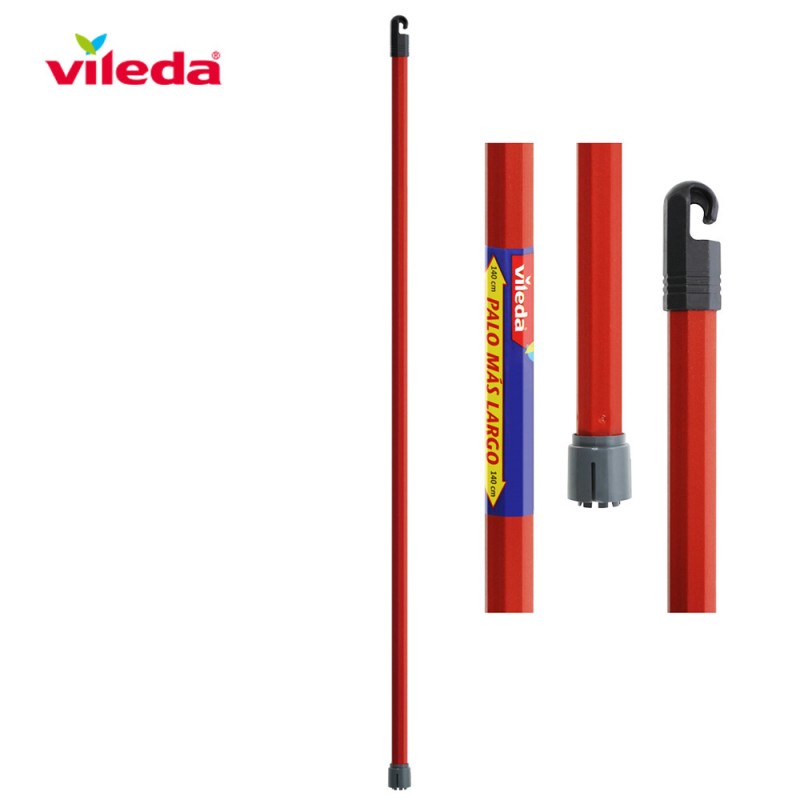 Palo para fregona con enganche monoclick rojo 140cm 112139 vileda
