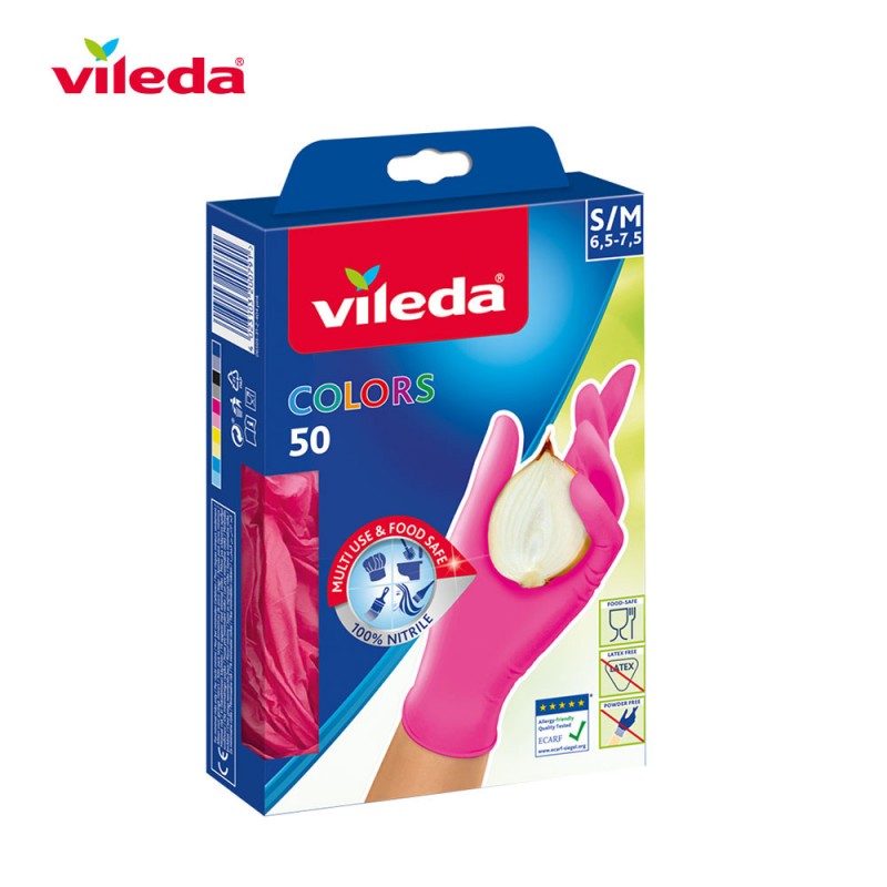 Guant colors talla s/m 50 uds 162533 vileda 