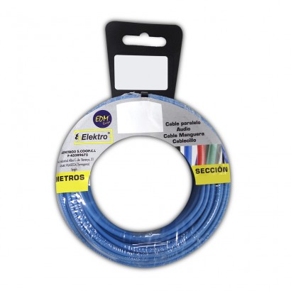 Carrete cablecillo flexible 6mm. azul 10mts. libre-halogenos