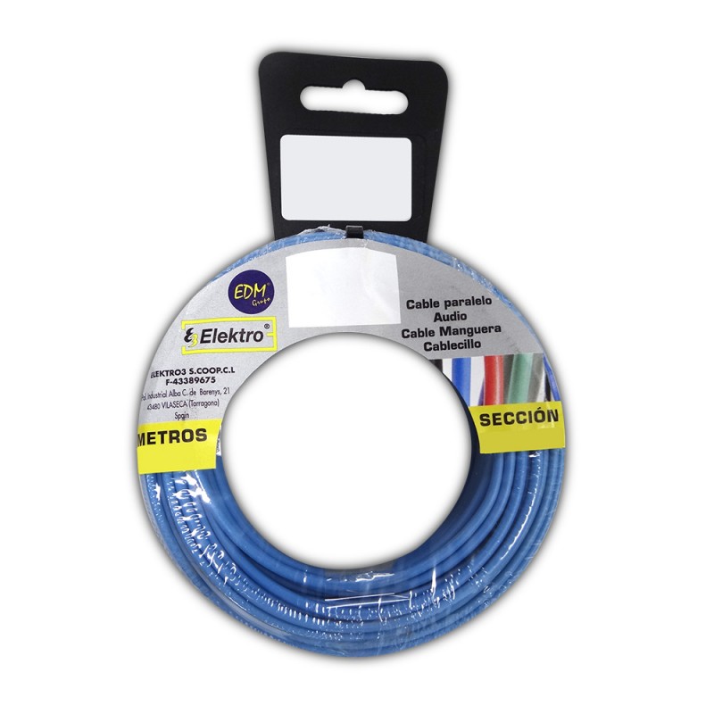 Carret cablet flexible 6mm blau 10mts sense halògens