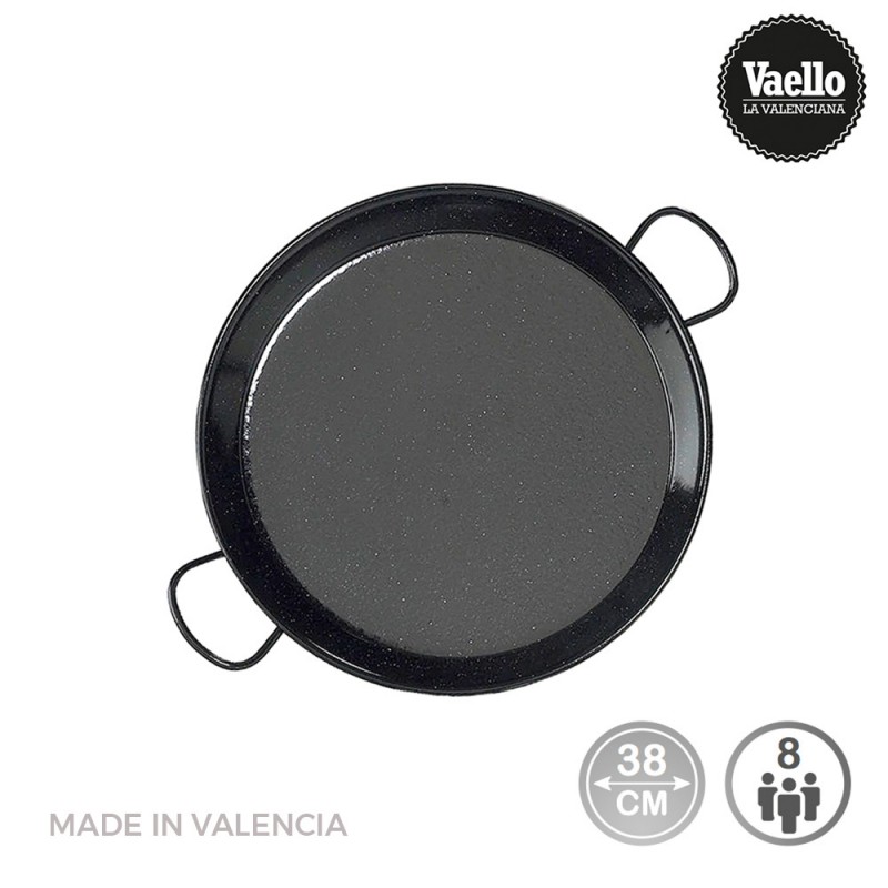 Paellera esmaltada para induccion y vitroceramica ø38cm (8 personas)