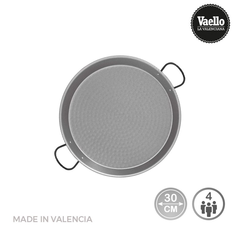 Paellera acero pulido para induccion y vitroceramica ø30cm (4 personas)