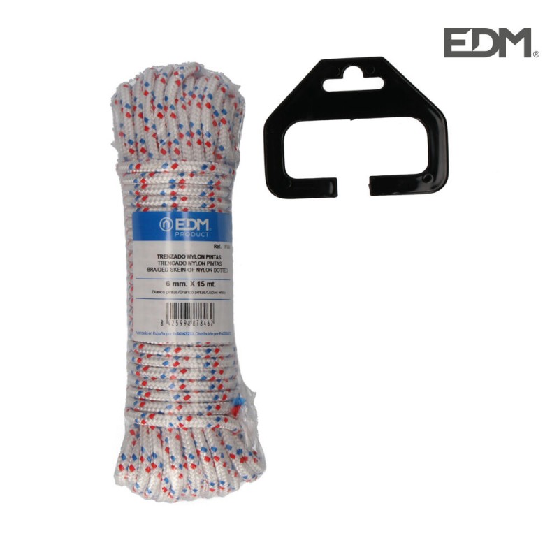 Troca trenada nylon 15mts blanc pintes 