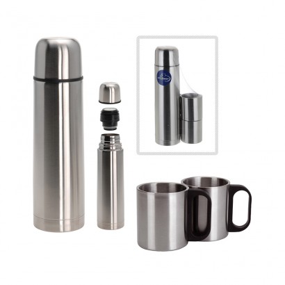 Set termo 1 litre amb 2 tasses inox 