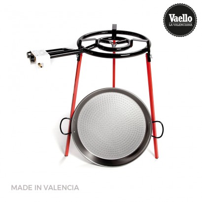 Set paellera pulida 46cm amb tripode i cremador gas 400mm